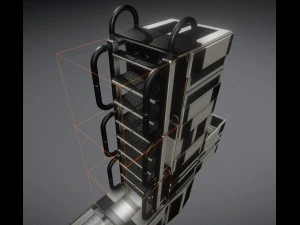 set scala fantascientifica in plastica bianca Modello 3D