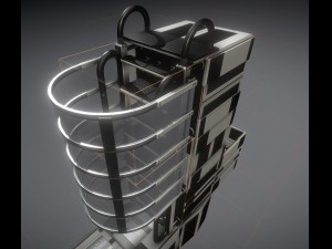sci-fi ladder set white plastic Model 3D
