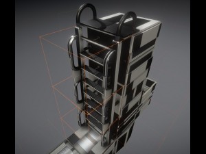 sci-fi ladder set white plastic Model 3D