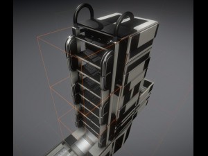 sci-fi ladder set white plastic Model 3D