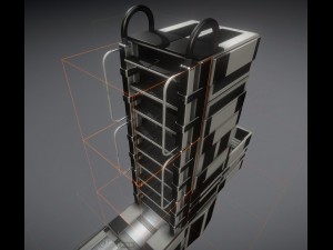 sci-fi ladder set white plastic Model 3D