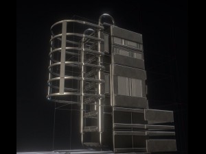 sci-fi ladder set basic version 3D Model