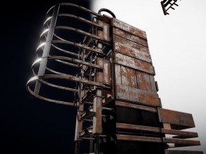 sci-fi ladder set rusty version Model 3D
