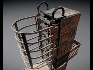 sci-fi ladder set rusty version 3D Model