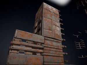 sci-fi ladder set rusty version 3D Model