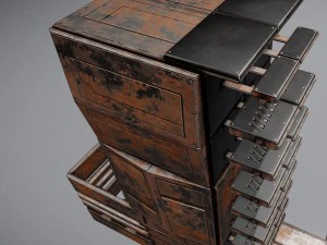 sci-fi ladder set rusty version 3D Model