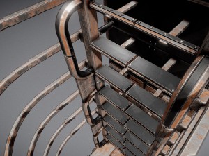 sci-fi ladder set rusty version 3D Модель