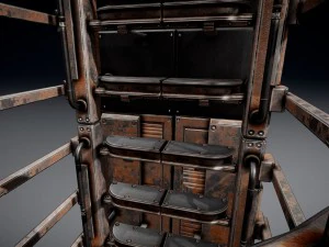 sci-fi ladder set rusty version 3D Model