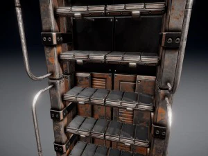 sci-fi ladder set rusty version 3D Model