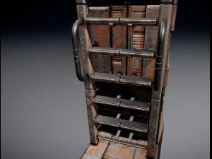 sci-fi ladder set rusty version 3D Model
