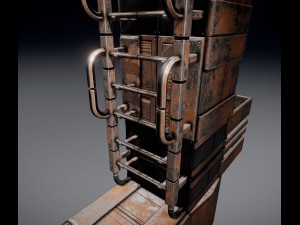 sci-fi ladder set rusty version 3D Модель