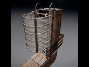 sci-fi ladder set rusty version 3D Model