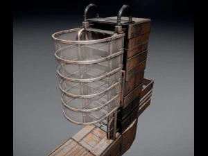 sci-fi ladder set rusty version 3D Model