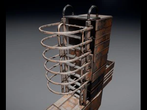 sci-fi ladder set rusty version 3D Model