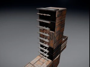 sci-fi ladder set rusty version 3D Model