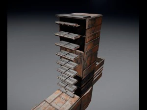 sci-fi ladder set rusty version 3D Model