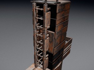 sci-fi ladder set rusty version 3D Модель