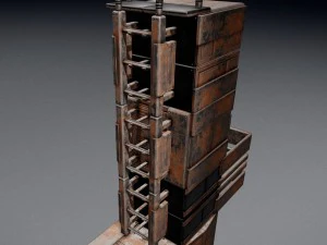 sci-fi ladder set rusty version 3D Model