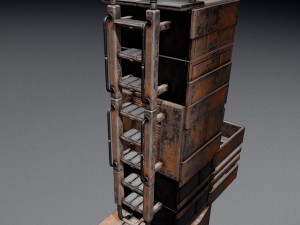 sci-fi ladder set rusty version 3D Модель