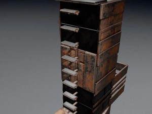 sci-fi ladder set rusty version 3D Model