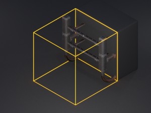 sci-fi ladder set rusty version 3D Модель