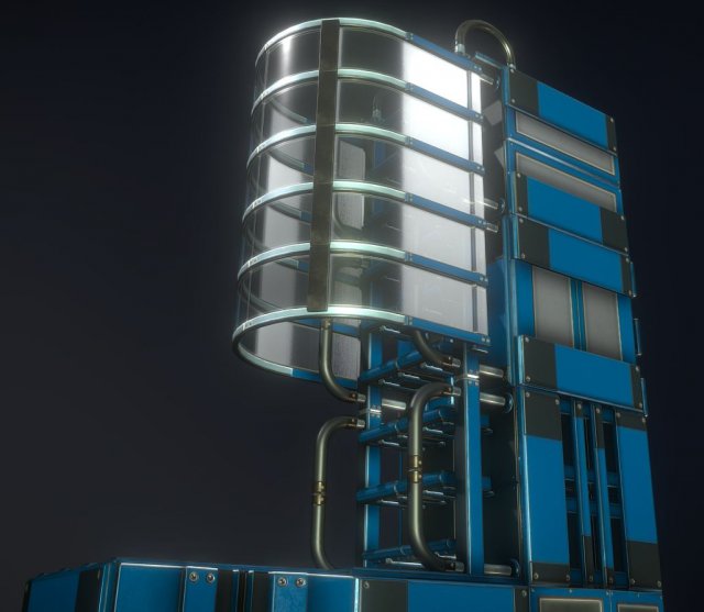 sci-fi ladder set blue version 3Dモデル .c4d .max .obj .3ds .fbx .stl .blend 