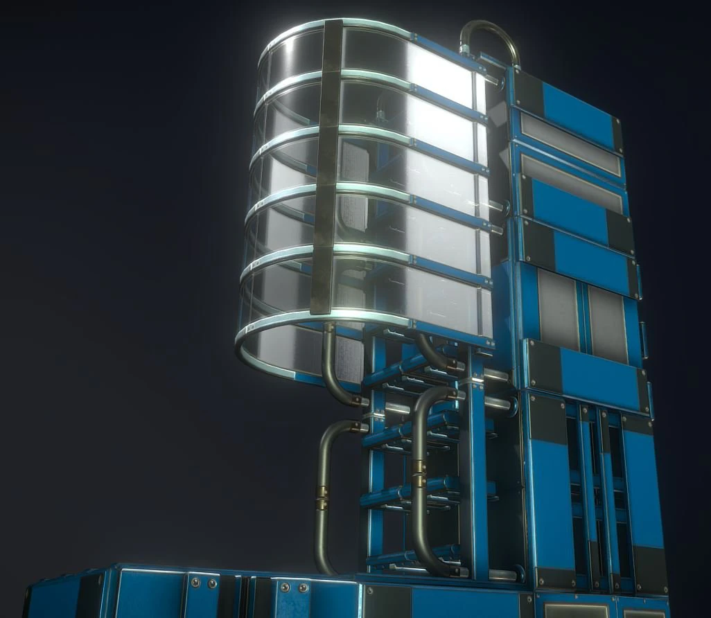 sci-fi ladder set blue version 3D Model .c4d .max .obj .3ds .fbx .stl .blend 