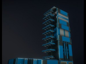 sci-fi ladder set blue version 3Dモデル