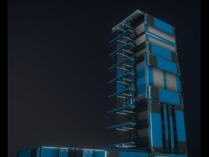 sci-fi ladder set blue version 3Dモデル