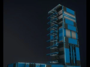 sci-fi ladder set blue version 3D Model