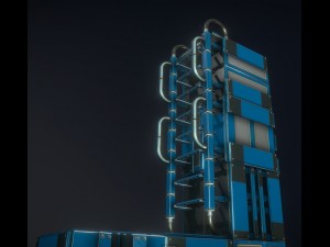 sci-fi ladder set blue version 3Dモデル