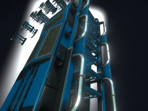 sci-fi ladder set blue version 3Dモデル