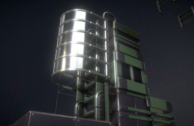 modular sci-fi ladders green 3Dモデル .c4d .max .obj .3ds .fbx .stl .blend 