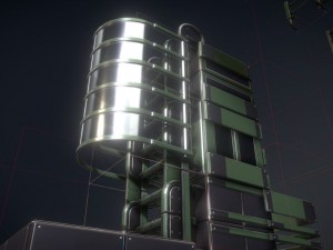 modular sci-fi ladders green Model 3D
