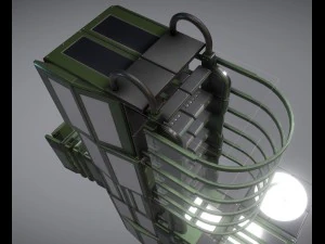 modular sci-fi ladders green 3D Model