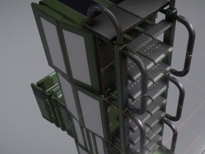 modular sci-fi ladders green 3Dモデル