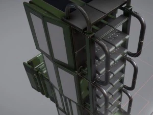 modular sci-fi ladders green 3D Model