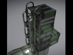 modular sci-fi ladders green 3D Model