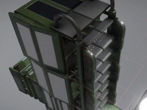 modular sci-fi ladders green 3D Model