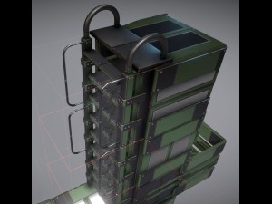 modular sci-fi ladders green 3Dモデル