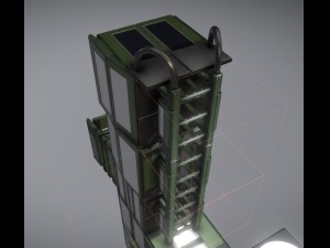 modular sci-fi ladders green 3Dモデル