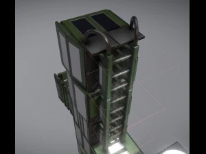 modular sci-fi ladders green 3D Model