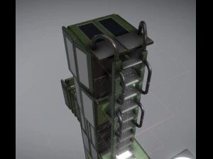 modular sci-fi ladders green 3D Model