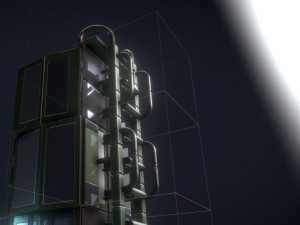 modular sci-fi ladders green 3Dモデル