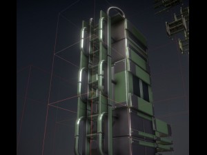 modular sci-fi ladders green 3Dモデル