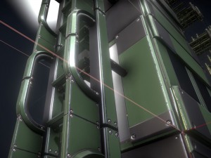 modular sci-fi ladders green 3Dモデル