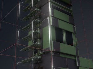 modular sci-fi ladders green 3Dモデル