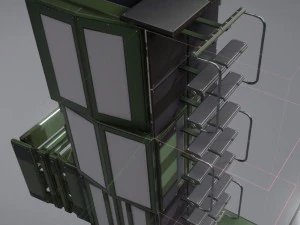 modular sci-fi ladders green 3D Model