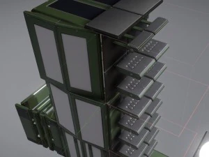 modular sci-fi ladders green 3D Model