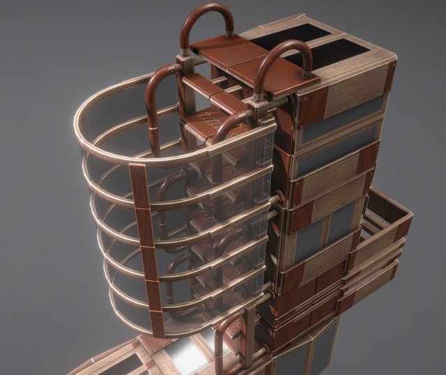 modular wood ladders 3Dモデル .c4d .max .obj .3ds .fbx .stl .blend 